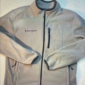 Free Country Men’s Light Gray Full-Zip Fleece Jacket